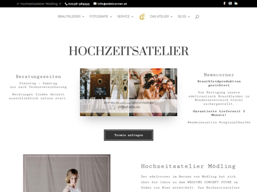 Website – Hochzeitsatelier edelcorner